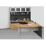 Office Furniture Workstation, Peninsula Curve Desk Station, Hutch, Pedestals