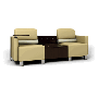 Kimball Delano Reception Lounge Lobby Chair, Two Seats with Connecting Table