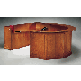 Arnold Pentagon Traditional Reception Desk Station - All Wood Veneer