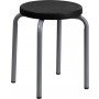 Flash Furniture Stackable Stool with Black Seat and Silver Powder Coated Frame YK01B-GG