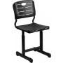 Flash Furniture YU-YCX-09010-GG Adjustable Height Black Student Chair with Black Pedestal Frame
