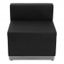 Flash Furniture ZB-803-CHAIR-BK-GG HERCULES Alon Series Black Leather Chair with Brushed Stainless Steel Base