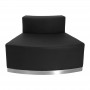 Flash Furniture ZB-803-OUTSEAT-BK-GG HERCULES Alon Series Black Leather Convex Chair with Brushed Stainless Steel Base