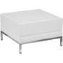 Flash Furniture ZB-IMAG-OTTOMAN-WH-GG HERCULES Imagination Series White Leather Ottoman