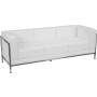 Flash Furniture ZB-IMAG-SOFA-WH-GG HERCULES Imagination Series Contemporary White Leather Sofa with Encasing Frame