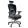 GM Seating Ergolux Genuine Black Leather Hi Swivel Chair Chrome Base GMVAPLB