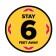 Social Distancing Step On It Bright Yellow 12 Inch Floor Decal "Stay 6 Feet Away" For Exterior Surfaces